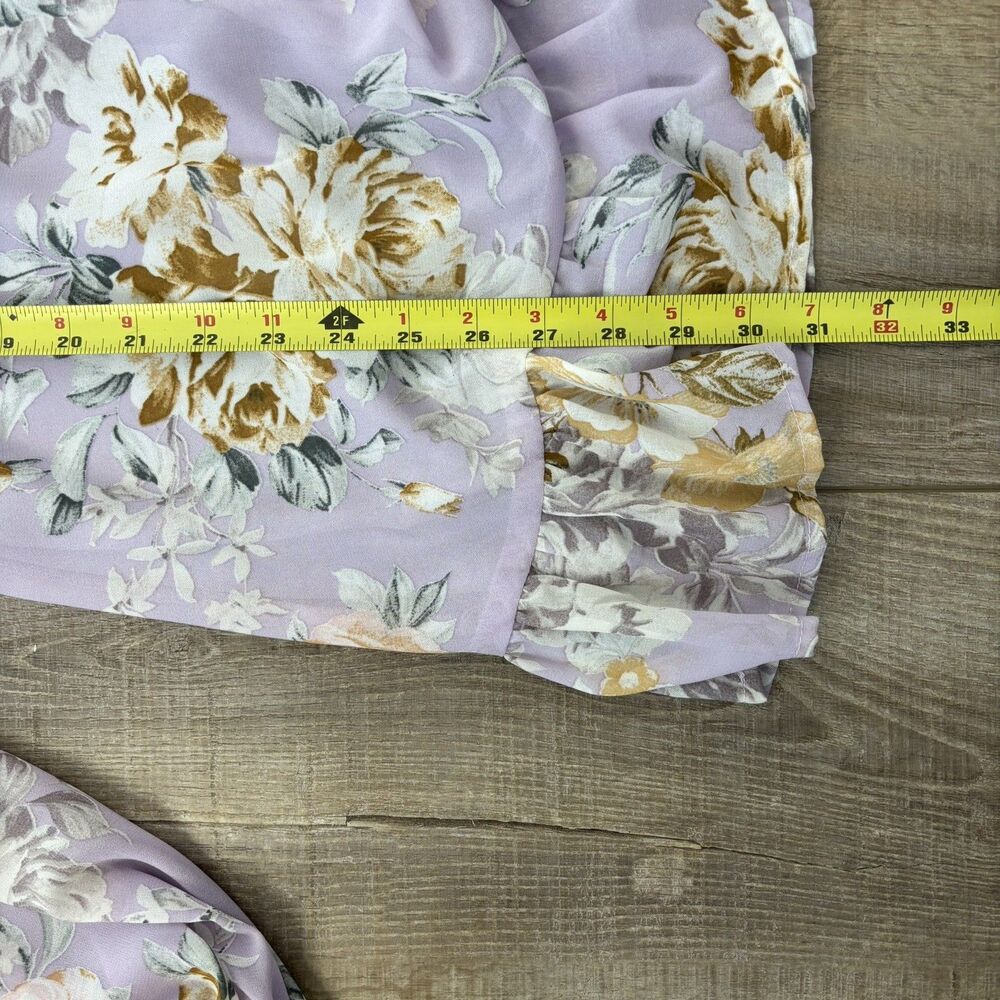 Floral Womens Mini Dress Pastel Lilac Size L Cottagecore Romantic Coquette Fairy - Picture 15 of 15